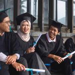 Students in a university graduation ceremony