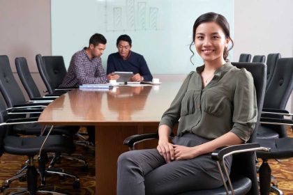 Meeting in a meeting room