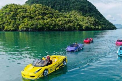 Travelling by boat in the Langkawi islands.
